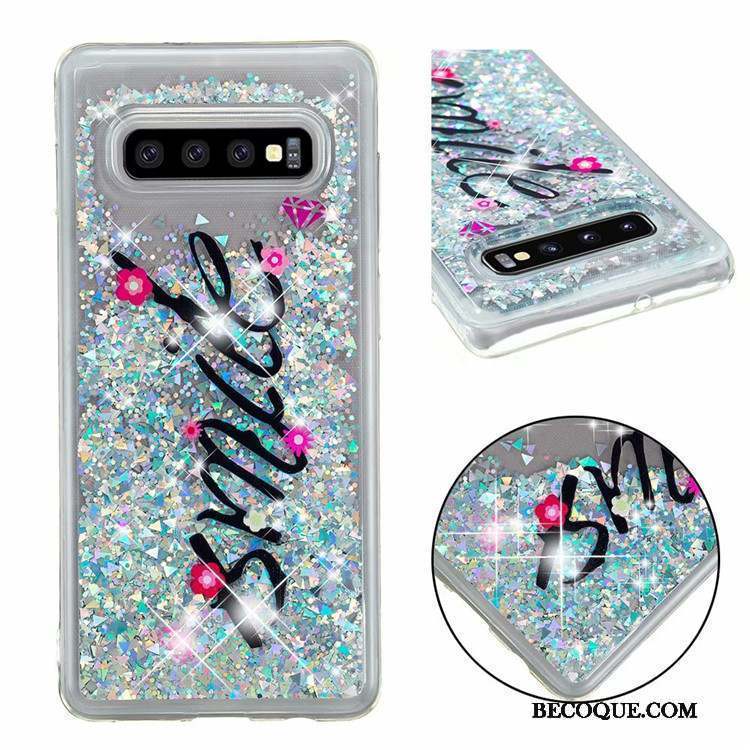 Samsung Galaxy S10 Dessin Animé Rose Incassable Coque De Téléphone Étui Quicksand