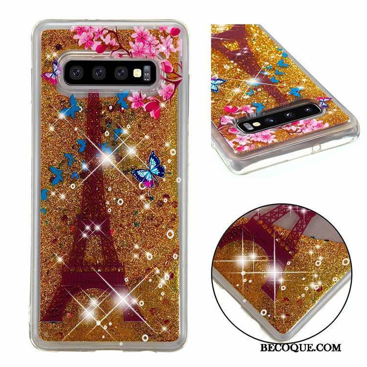 Samsung Galaxy S10 Dessin Animé Rose Incassable Coque De Téléphone Étui Quicksand