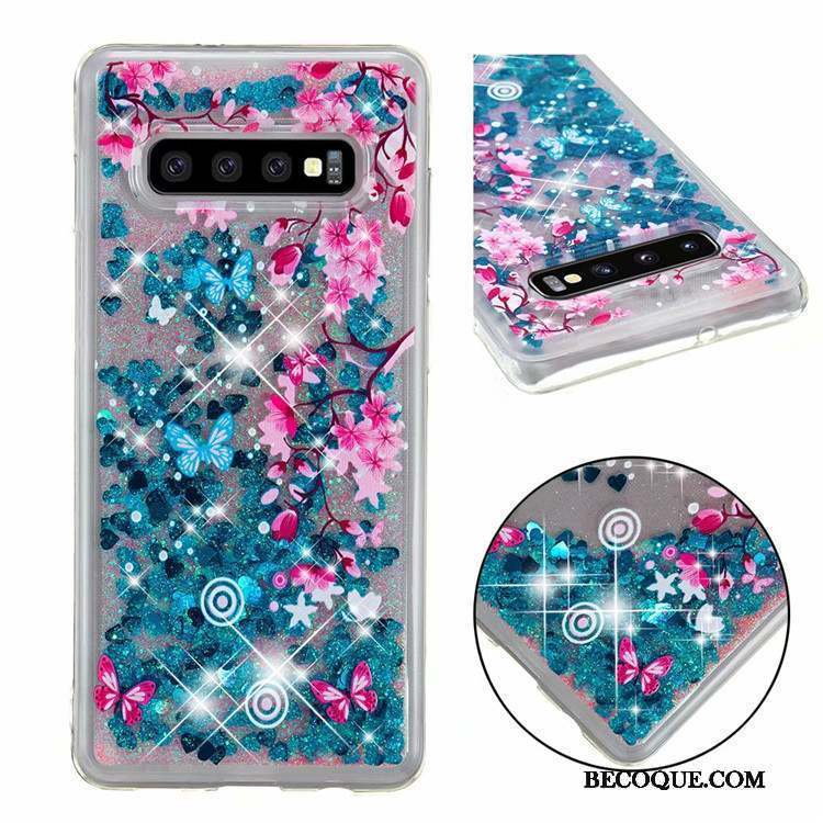 Samsung Galaxy S10 Dessin Animé Rose Incassable Coque De Téléphone Étui Quicksand