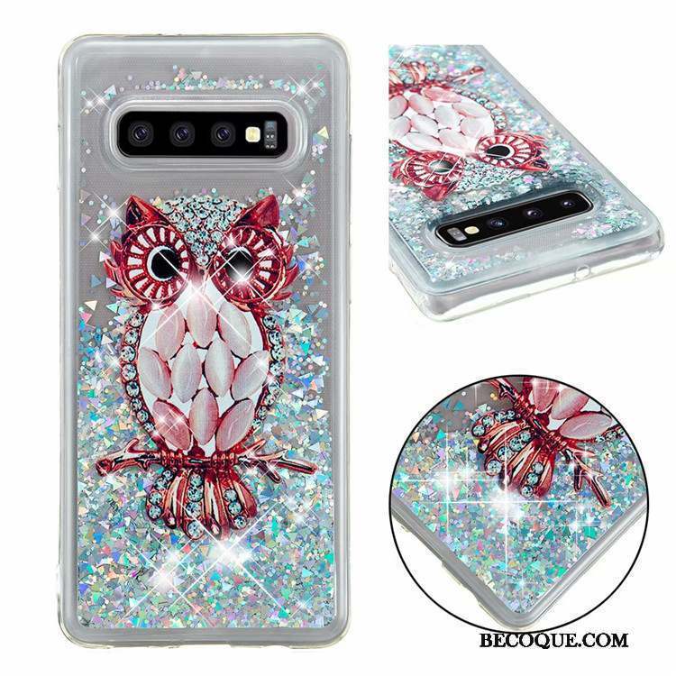 Samsung Galaxy S10 Dessin Animé Rose Incassable Coque De Téléphone Étui Quicksand