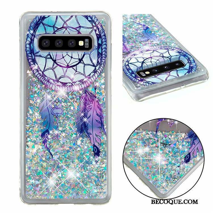 Samsung Galaxy S10 Dessin Animé Rose Incassable Coque De Téléphone Étui Quicksand