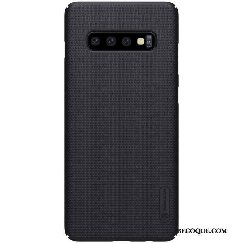 Samsung Galaxy S10 Délavé En Daim Coque De Téléphone Incassable Bleu Étui Or