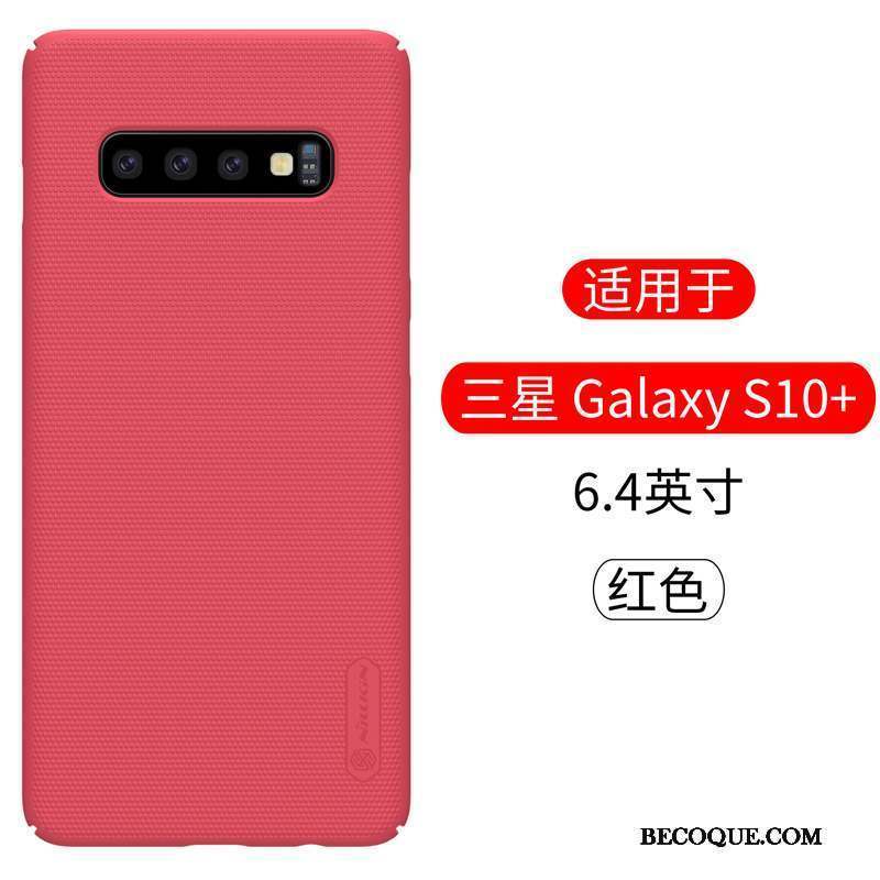 Samsung Galaxy S10+ Délavé En Daim Coque Or Protection Incassable Rose