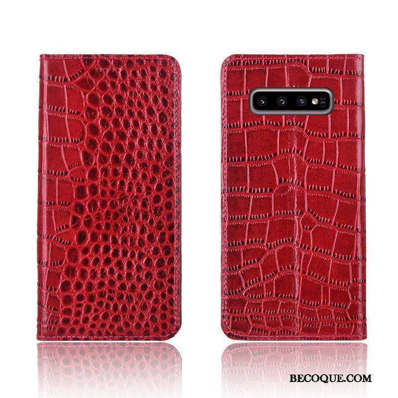 Samsung Galaxy S10+ Fluide Doux Bleu Cuir Véritable Protection Tout Compris Coque