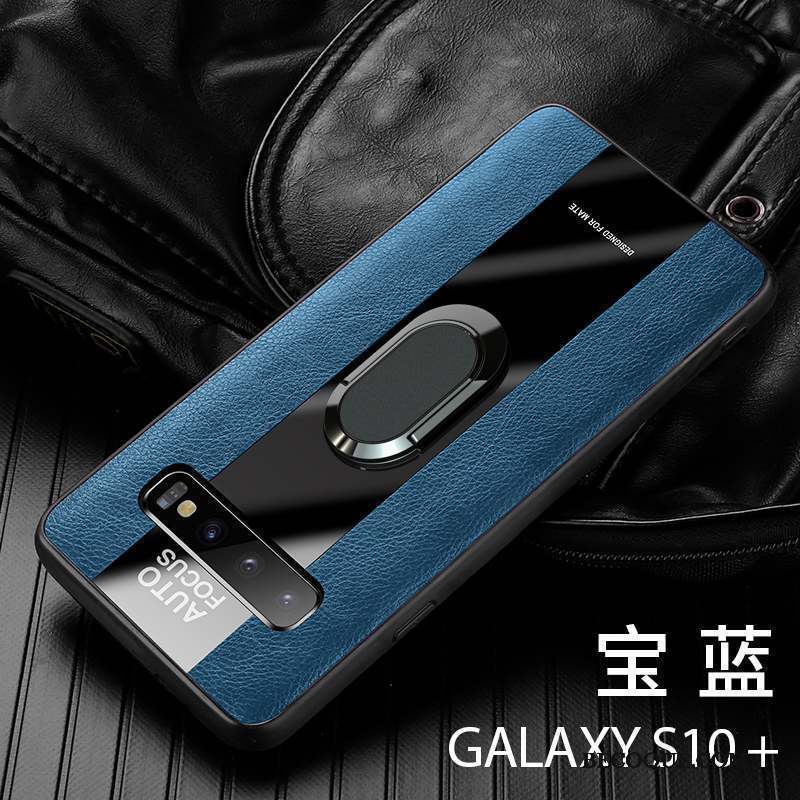 Samsung Galaxy S10+ Incassable Bleu Coque De Téléphone Luxe Business Silicone