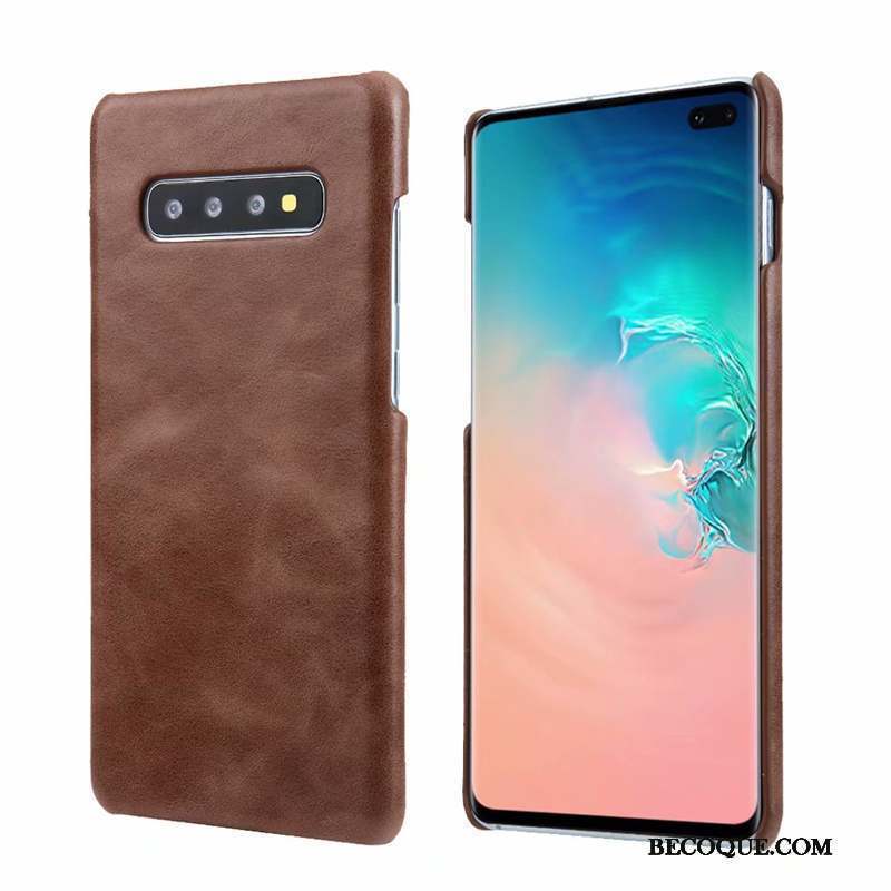 Samsung Galaxy S10 Incassable Coque De Téléphone Protection Cuir Véritable Tendance Difficile