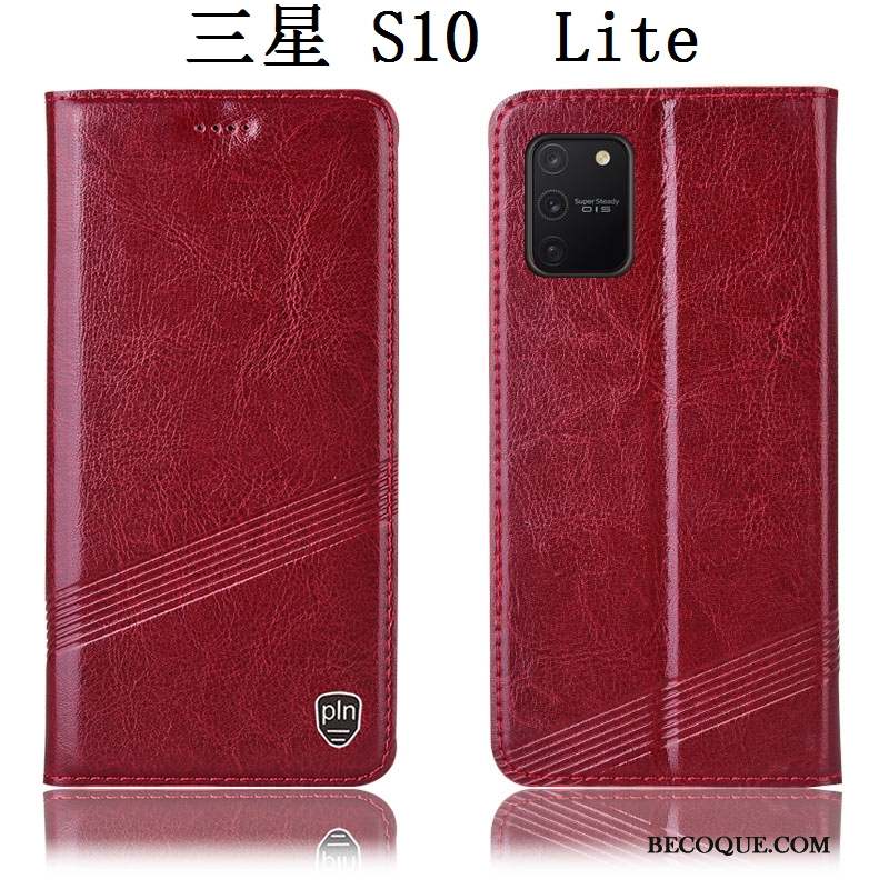 Samsung Galaxy S10 Lite Housse Tout Compris Coque De Téléphone Cuir Véritable Étui Protection