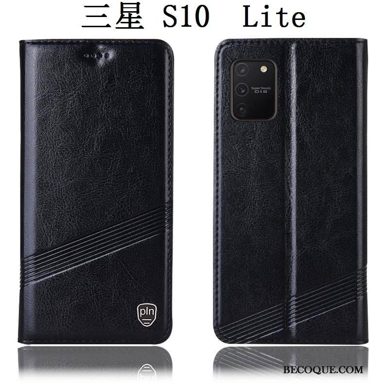 Samsung Galaxy S10 Lite Housse Tout Compris Coque De Téléphone Cuir Véritable Étui Protection