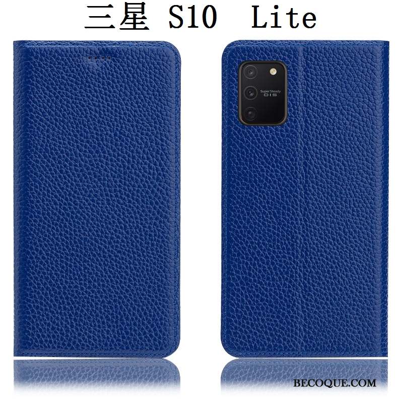 Samsung Galaxy S10 Lite Protection Modèle Fleurie Cuir Véritable Tout Compris Coque De Téléphone Étui