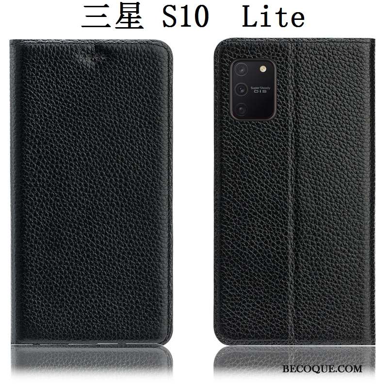 Samsung Galaxy S10 Lite Protection Modèle Fleurie Cuir Véritable Tout Compris Coque De Téléphone Étui