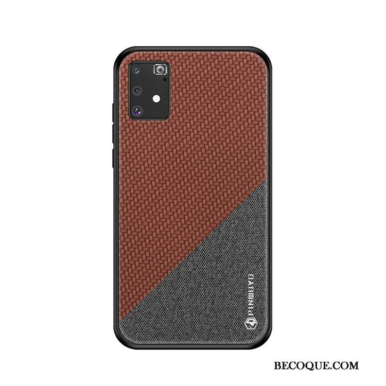 Samsung Galaxy S10 Lite Étui En Cuir Rose Coque De Téléphone Délavé En Daim Toile Tout Compris