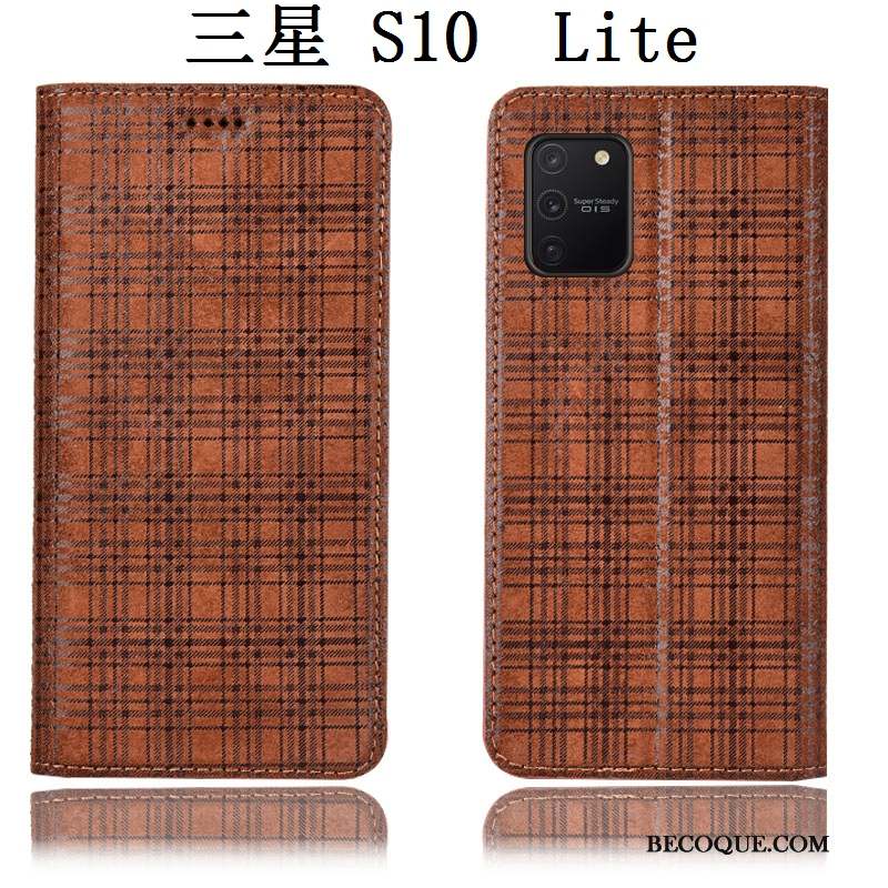 Samsung Galaxy S10 Lite Étui Protection Vin Rouge Coque De Téléphone Velours Housse