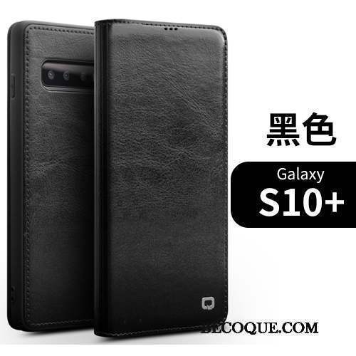 Samsung Galaxy S10+ Luxe Coque Cuir Véritable De Téléphone Tout Compris Téléphone Portable