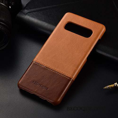 Samsung Galaxy S10+ Marron Cuir Coque Business Étui De Téléphone