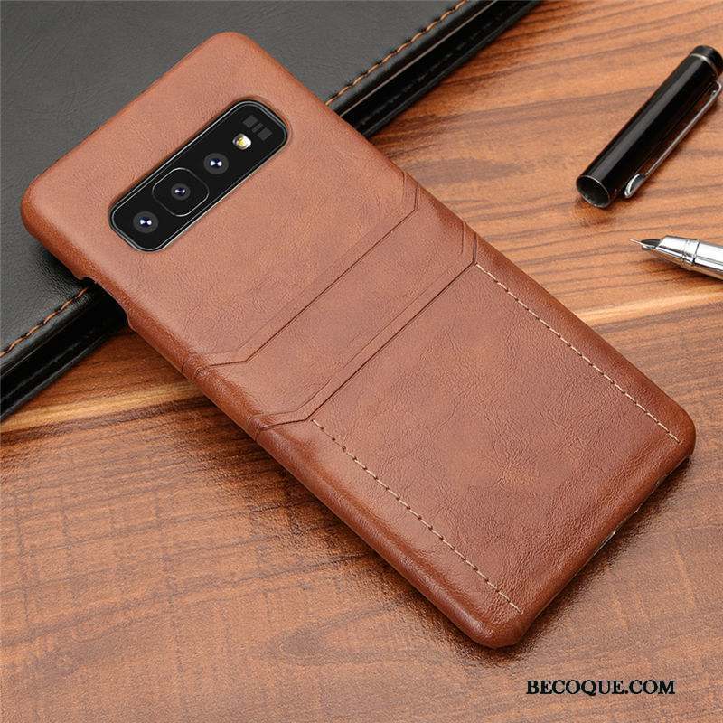 Samsung Galaxy S10+ Noir Jeunesse Étui En Cuir Incassable Business Coque De Téléphone