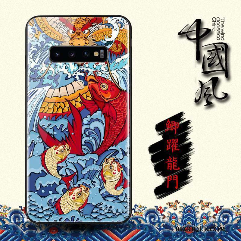 Samsung Galaxy S10 Nouveau Rouge De Fête Dieu De La Richesse Style Chinois Coque De Téléphone