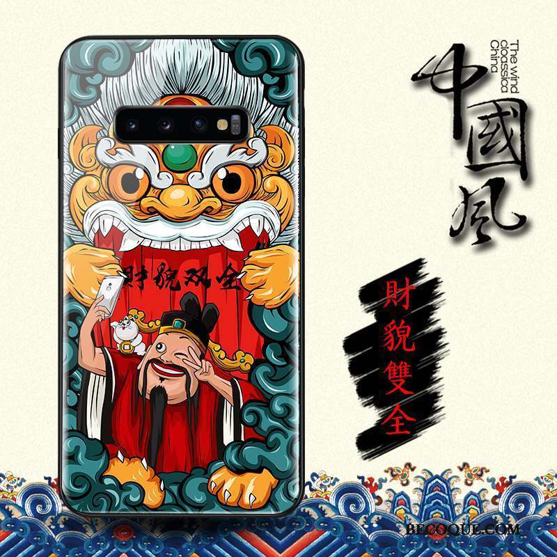 Samsung Galaxy S10 Nouveau Rouge De Fête Dieu De La Richesse Style Chinois Coque De Téléphone