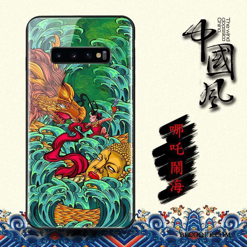 Samsung Galaxy S10 Nouveau Rouge De Fête Dieu De La Richesse Style Chinois Coque De Téléphone