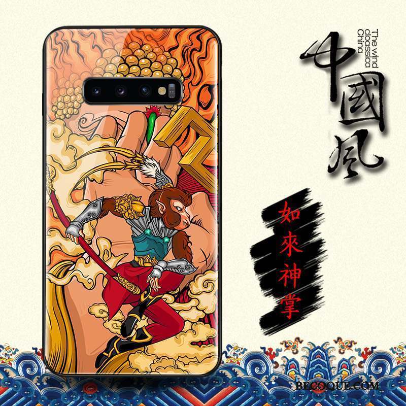 Samsung Galaxy S10 Nouveau Rouge De Fête Dieu De La Richesse Style Chinois Coque De Téléphone