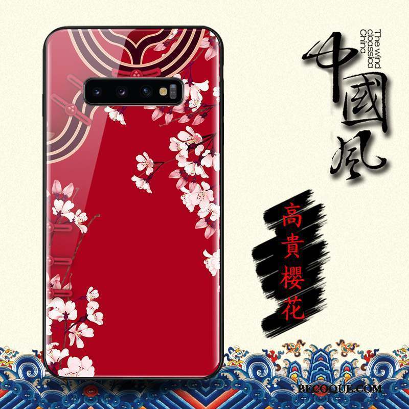 Samsung Galaxy S10 Nouveau Rouge De Fête Dieu De La Richesse Style Chinois Coque De Téléphone