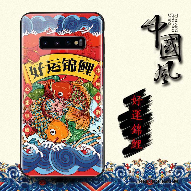 Samsung Galaxy S10 Nouveau Rouge De Fête Dieu De La Richesse Style Chinois Coque De Téléphone