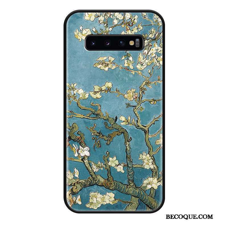 Samsung Galaxy S10 Ornements Suspendus Coque De Téléphone Blanc Haute Tendance Bleu