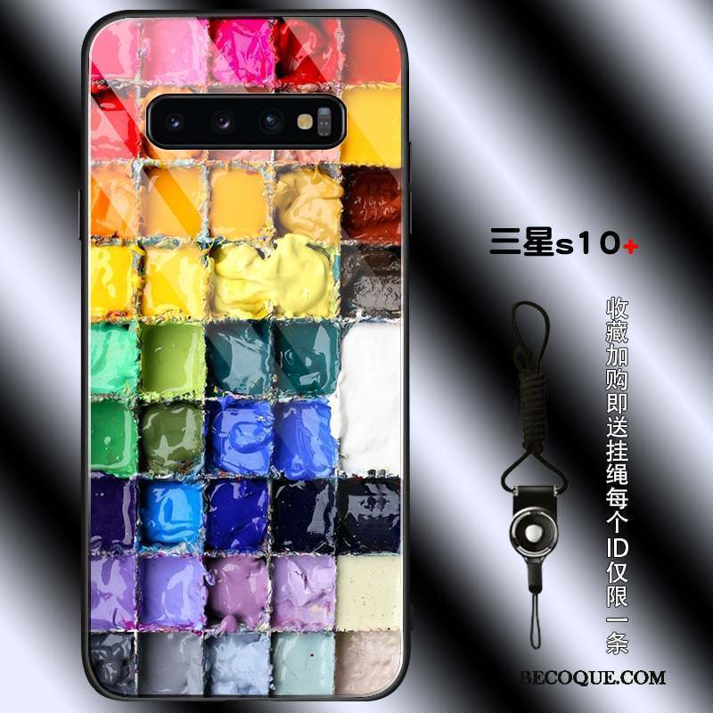 Samsung Galaxy S10+ Personnalité Protection Losange Multicolore Coque De Téléphone Tendance