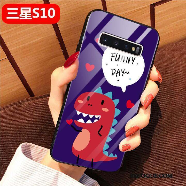 Samsung Galaxy S10 Protection Fluide Doux Silicone Charmant Net Rouge Coque