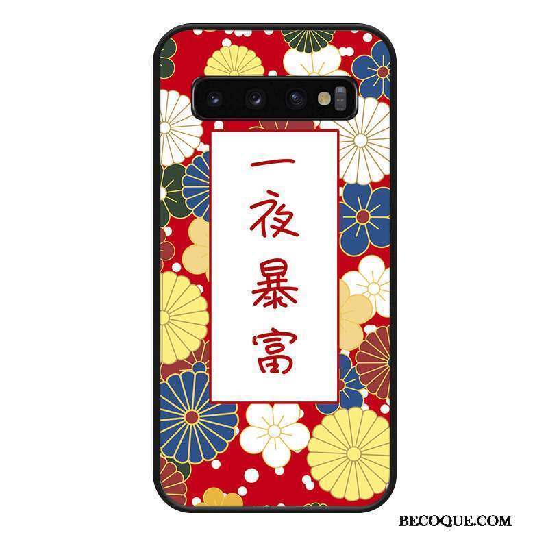 Samsung Galaxy S10+ Rouge Coque De Téléphone Ornements Suspendus Marque De Tendance Nouveau Tout Compris