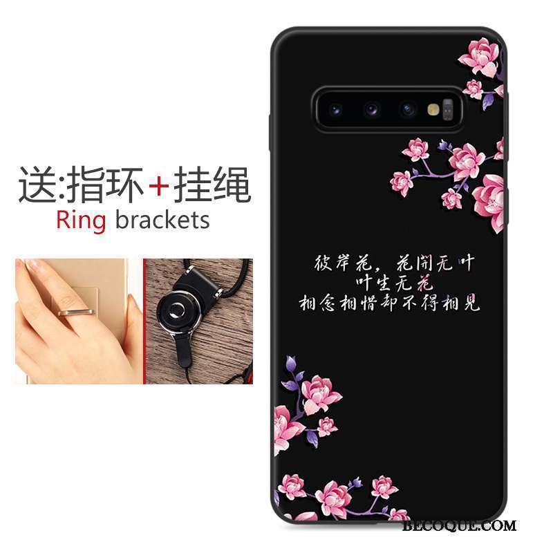 Samsung Galaxy S10 Silicone Fluide Doux Rose Coque De Téléphone Marque De Tendance Délavé En Daim