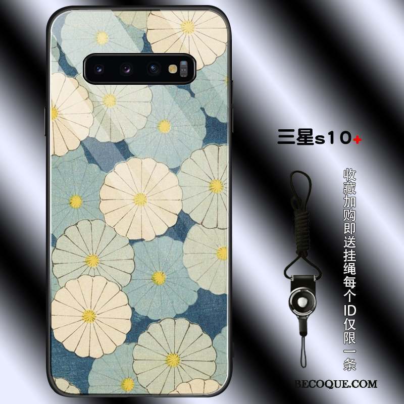 Samsung Galaxy S10+ Simple Rose Noir Tendance Coque De Téléphone Étui