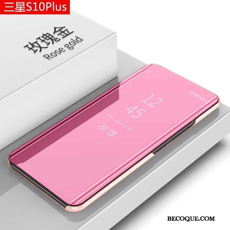 Samsung Galaxy S10+ Support Étui En Cuir Housse Coque De Téléphone Incassable Tendance