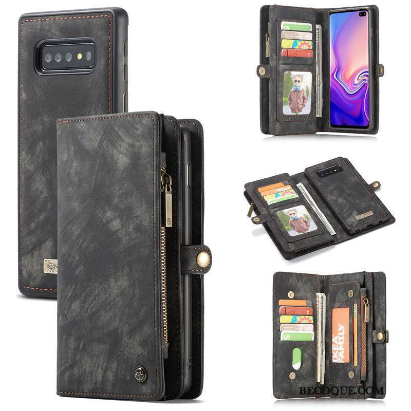 Samsung Galaxy S10+ Tendance Créatif Portefeuille Étui En Cuir Carte Coque De Téléphone