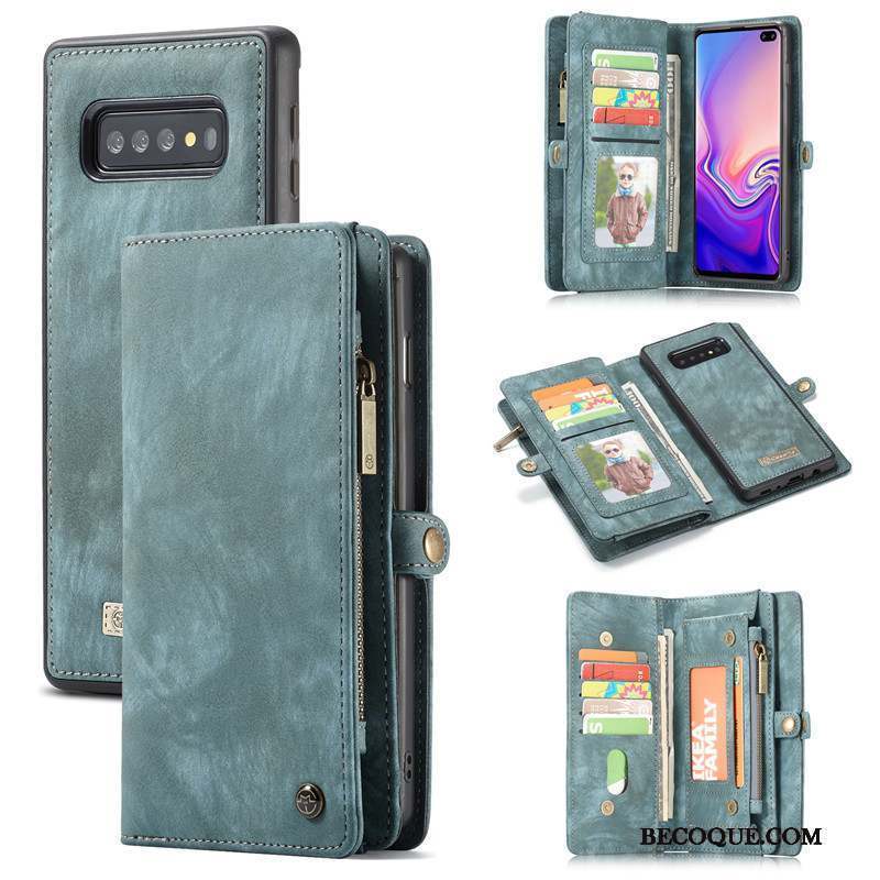 Samsung Galaxy S10+ Tendance Créatif Portefeuille Étui En Cuir Carte Coque De Téléphone