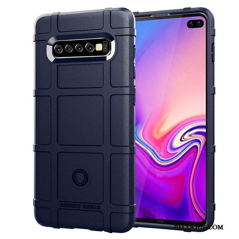 Samsung Galaxy S10+ Tout Compris Étui Antidérapant Coque De Téléphone Protection Bleu