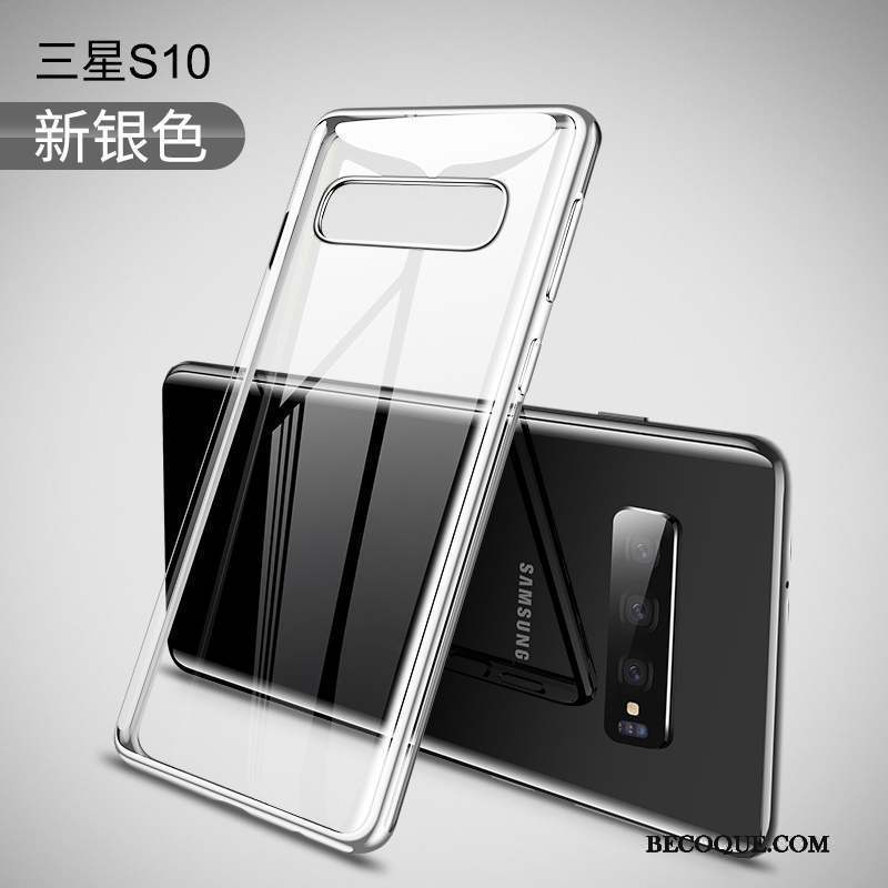 Samsung Galaxy S10 Transparent Marque De Tendance Placage Fluide Doux Personnalité Coque De Téléphone