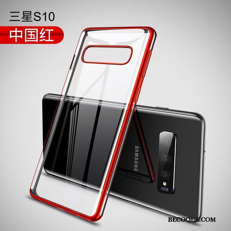 Samsung Galaxy S10 Transparent Marque De Tendance Placage Fluide Doux Personnalité Coque De Téléphone