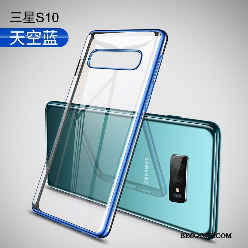 Samsung Galaxy S10 Transparent Marque De Tendance Placage Fluide Doux Personnalité Coque De Téléphone