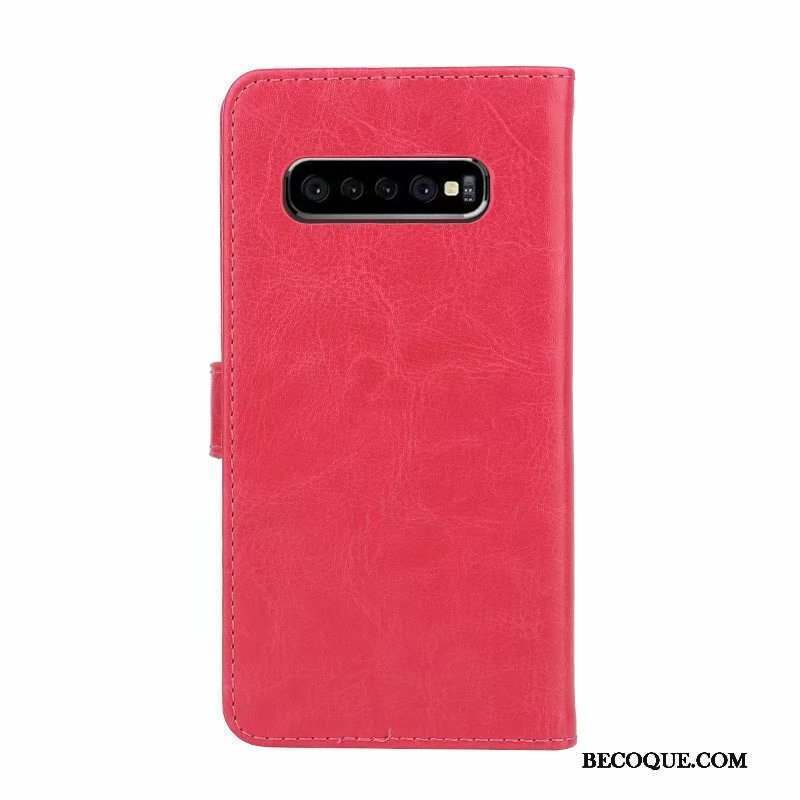 Samsung Galaxy S10+ Téléphone Portable Housse Étui En Cuir Bleu Coque De Téléphone Silicone