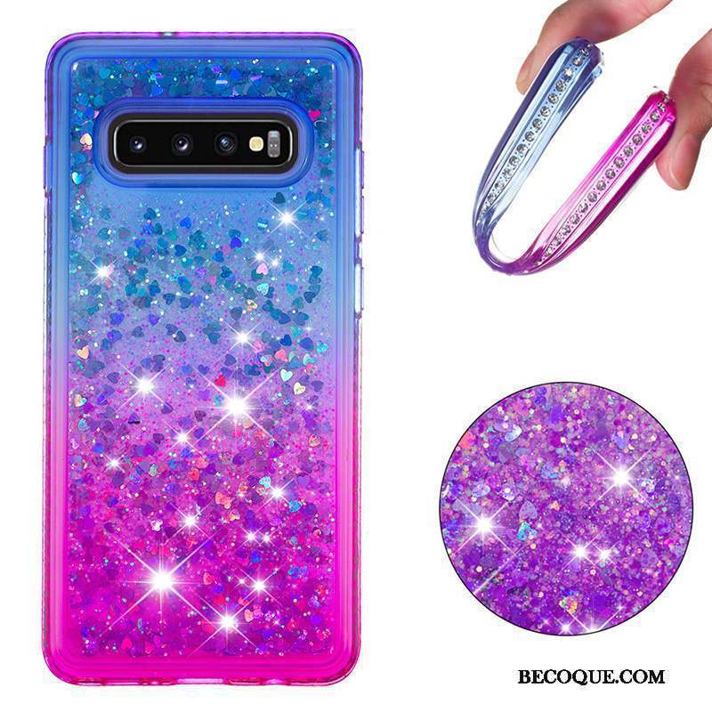 Samsung Galaxy S10+ Violet Bleu Incassable Coque De Téléphone Protection Fluide Doux