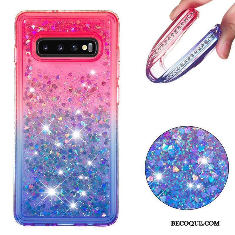 Samsung Galaxy S10+ Violet Bleu Incassable Coque De Téléphone Protection Fluide Doux