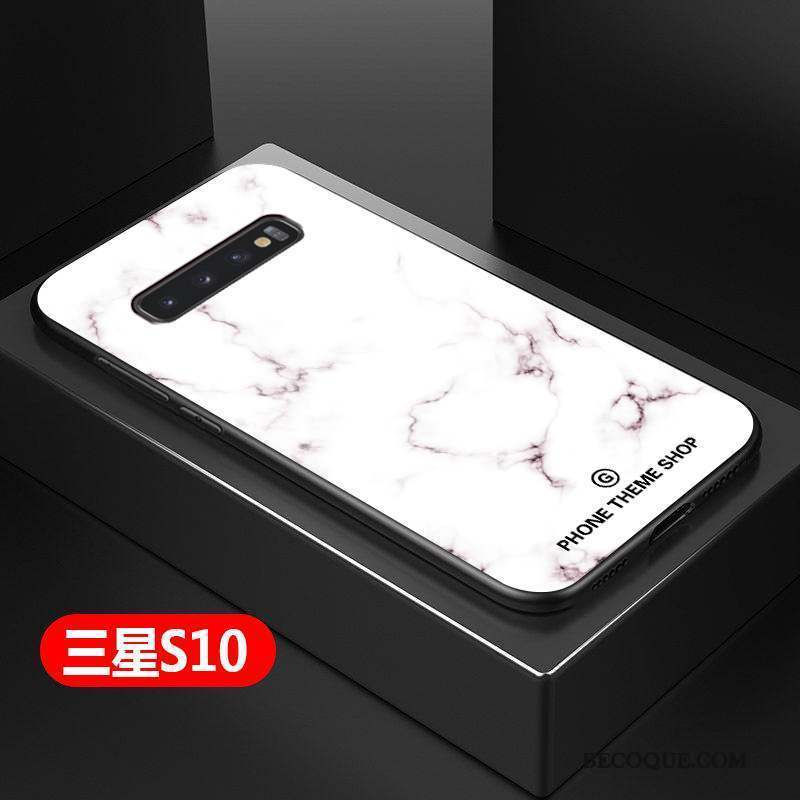 Samsung Galaxy S10 Étui Bleu Difficile Protection Coque Verre