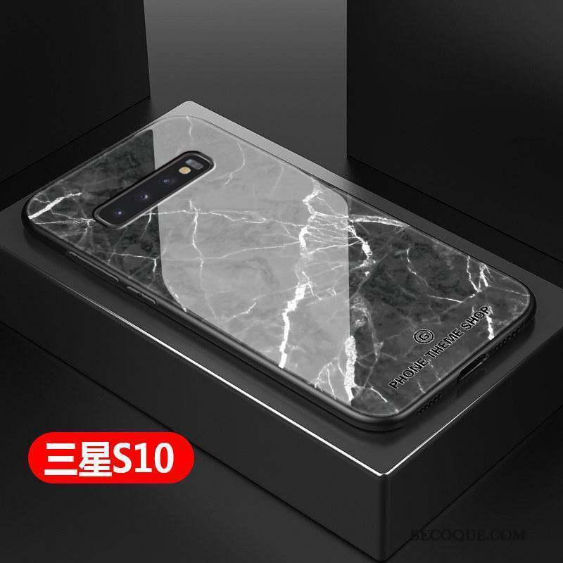 Samsung Galaxy S10 Étui Bleu Difficile Protection Coque Verre