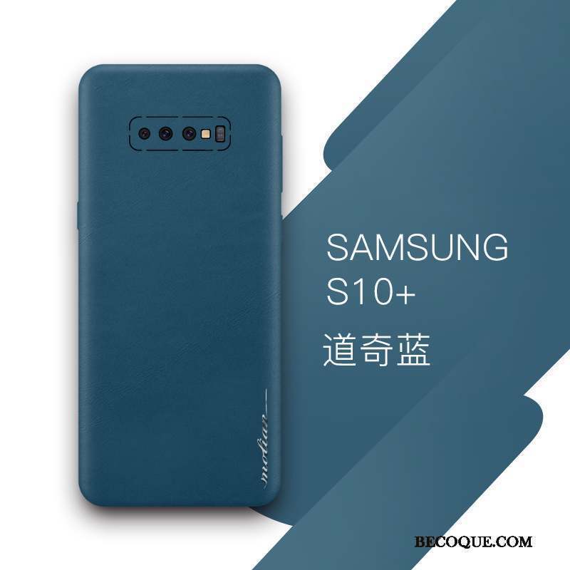 Samsung Galaxy S10+ Étui Créatif Coque De Téléphone Protection Très Mince Cuir Véritable
