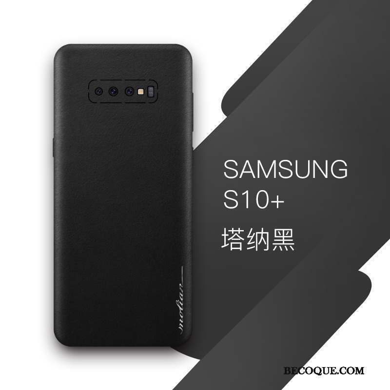 Samsung Galaxy S10+ Étui Créatif Coque De Téléphone Protection Très Mince Cuir Véritable