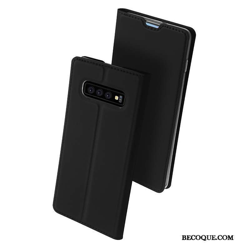 Samsung Galaxy S10 Étui En Cuir Carte Fluide Doux Housse Coque De Téléphone Or