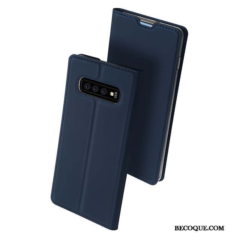 Samsung Galaxy S10 Étui En Cuir Carte Fluide Doux Housse Coque De Téléphone Or