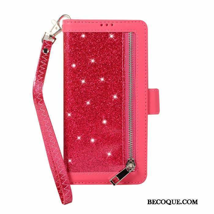 Samsung Galaxy S10e Clamshell Épissure Coque De Téléphone Blanc Portefeuille Rose