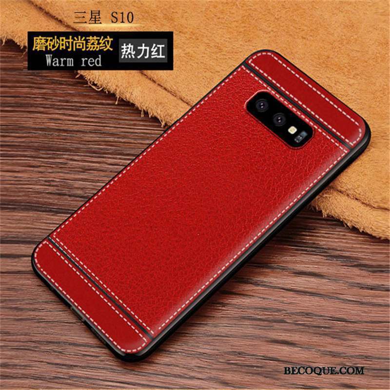 Samsung Galaxy S10e Coque Fluide Doux Cuir Nouveau Marque De Tendance Incassable