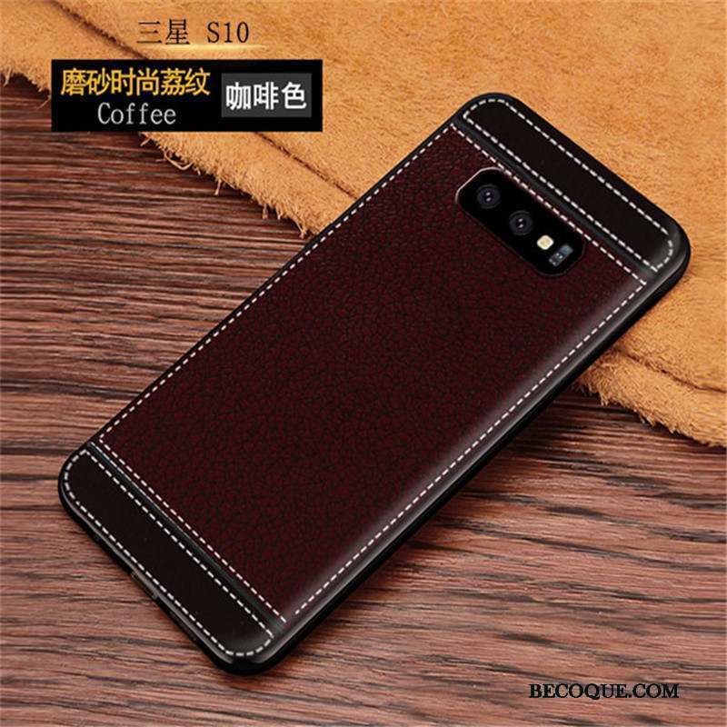 Samsung Galaxy S10e Coque Fluide Doux Cuir Nouveau Marque De Tendance Incassable